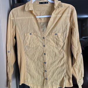 MNG Basics Yellow Button-Up Shirt